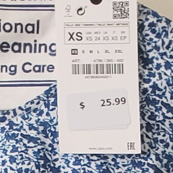 Zara Blue Floral Parachute dress - Picture 4 of 4